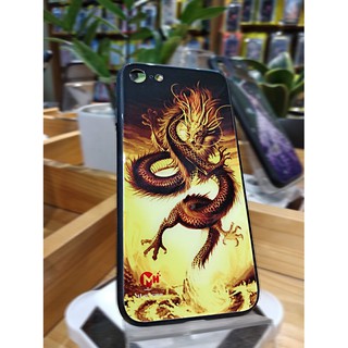 Ốp lưng Iphone 6/6s in 3D hình rồng dạ quang tự mặt kính cường lực