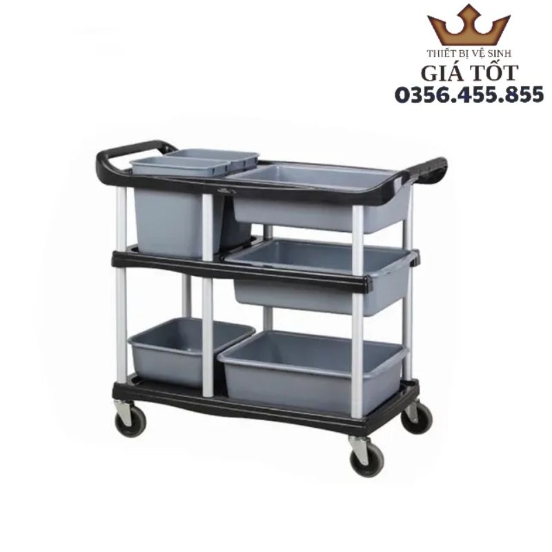 XE ĐẨY THU DỌN  CHÉN DĨA,THỨC ĂN CHẤT LIỆU NHỰA CAO CẤP L-022A