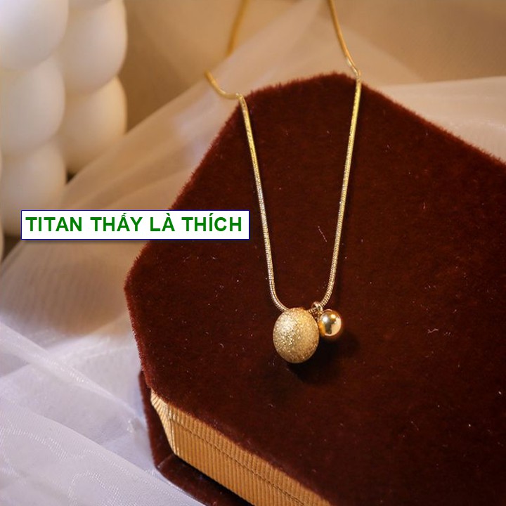 Dây chuyền vàng sợi mì titan mặt cute cho nữ - Hàng chuẩn titan màu sắc bóng đẹp - Cam kết 1 đổi 1 nếu gỉ sét