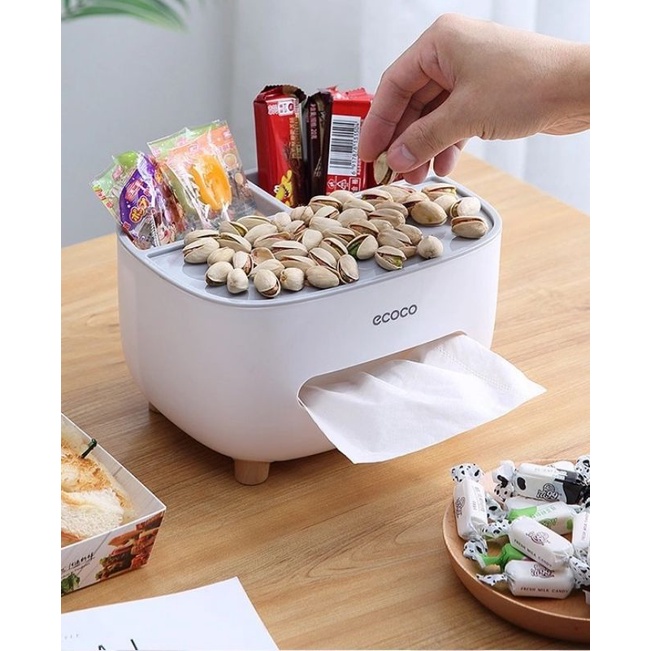 Hộp đựng khăn giấy, remote, điện thoại để bàn cao cấp, Kệ để đồ dùng đa năng