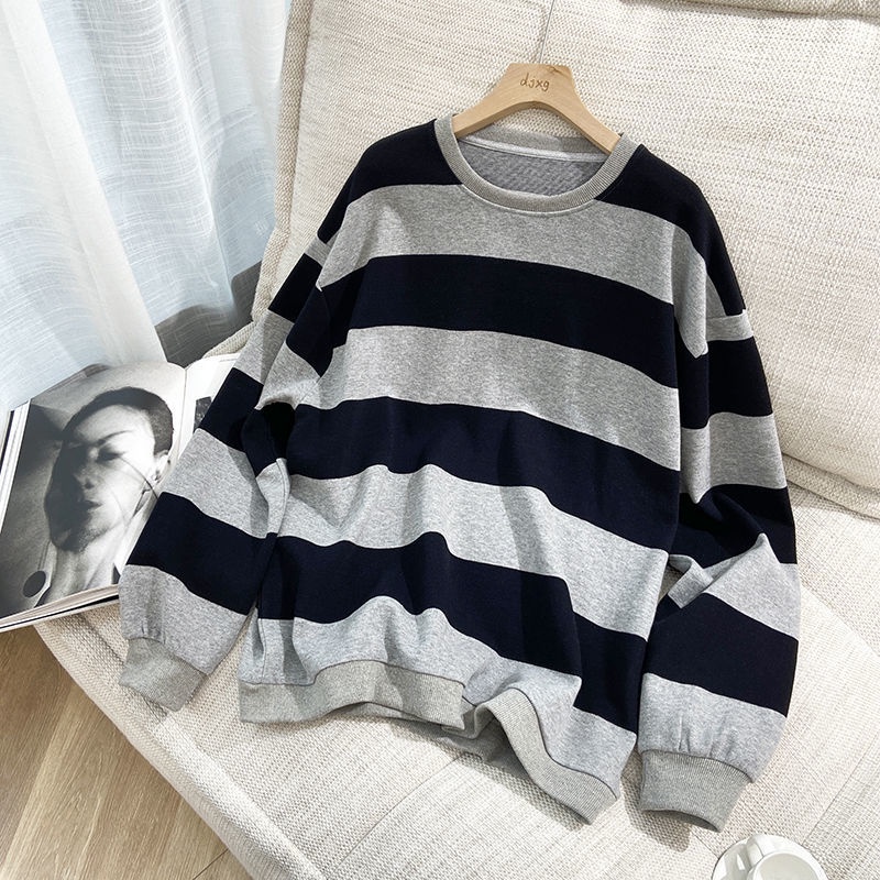 Áo Sweater Cổ Tròn Họa Tiết Kẻ Sọc Thiết Kế Mới Đơn Giản Thời Trang Mùa Thu Dành Cho Nữ