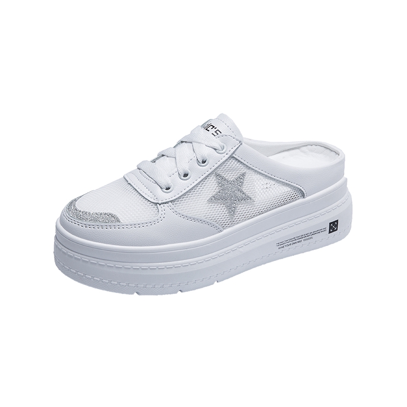 Dép Bít Mũi Đế Dày Tăng Chiều Cao Phối Lưới Thời Trang Cho Nữ | BigBuy360 - bigbuy360.vn