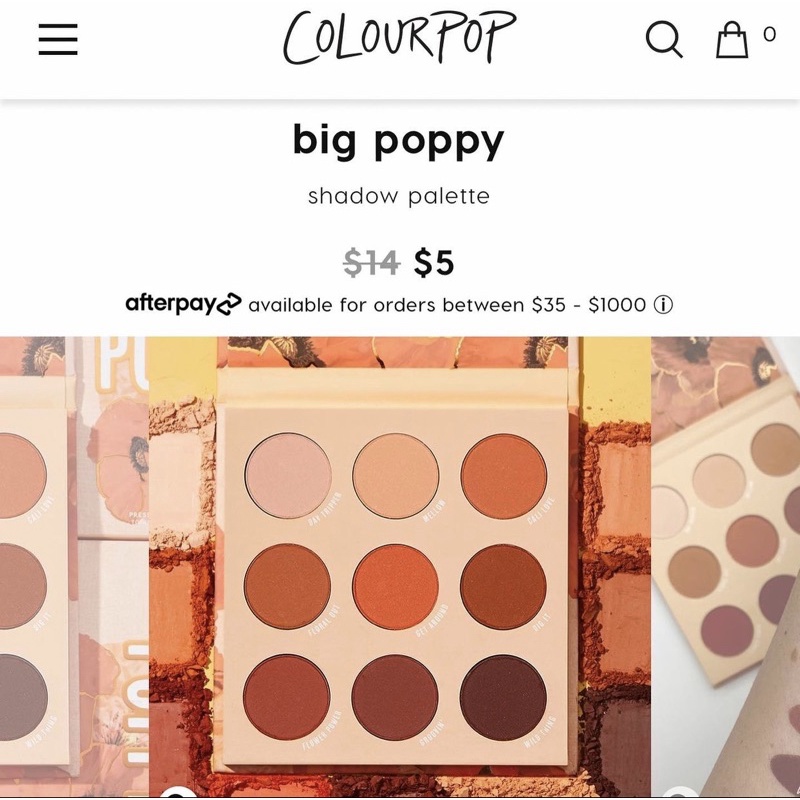 [GIÁ GOM SALE] bảng mắt lì Colourpop all matte Palette Big poppy | BigBuy360 - bigbuy360.vn