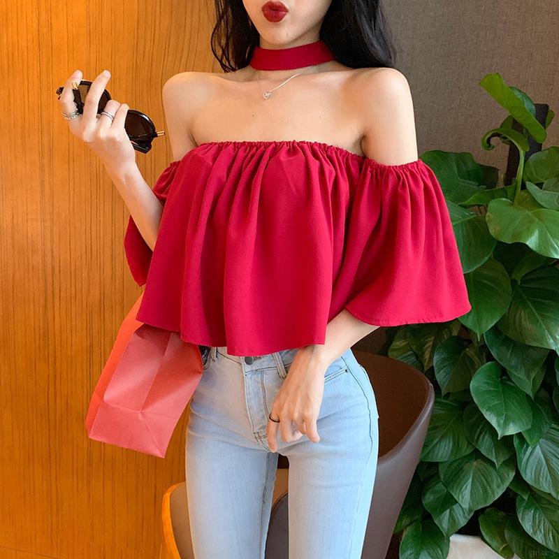 Áo thun trễ vai phong cách thời trang Hàn Quốc quyến rũ