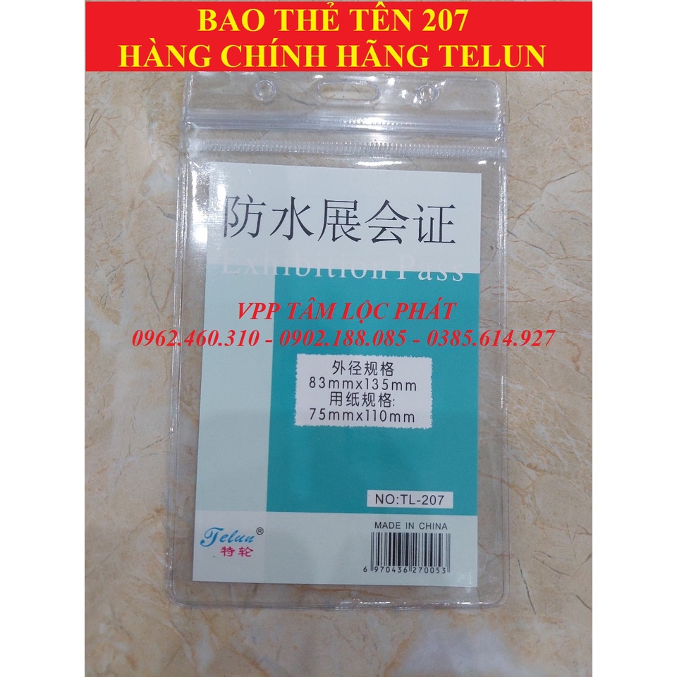 SỈ 50 BỘ THẺ ĐEO NHÂN VIÊN 207 (DỌC, KT 83*135mm) + dây đeo thẻ lụa móc nhựa (LOẠI ĐẸP)