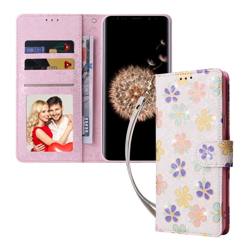 Sang Trọng Bao Da Điện Thoại pu Hình Hoa Và Bướm Cho samsung galaxy s23 fe a05 a51 a12 f12 m12 s9 plus s8 plus s8 + s9 + Ốp