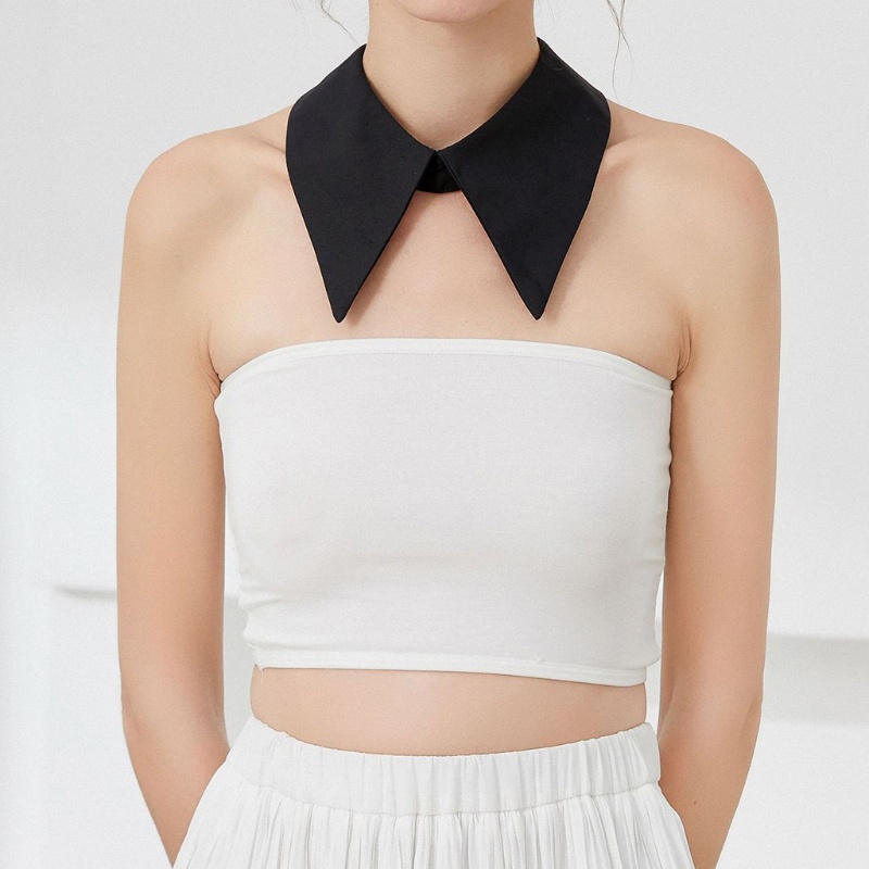 Yoioi Vòng Cổ Choker Giả Kiểu Châu Âu Đơn Giản Màu Đen Có Thể Tháo Rời Cho Nữ