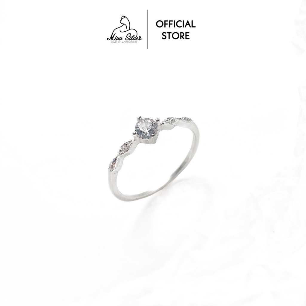 Nhẫn bạc Miuu Silver, nhẫn nữ đính đá Alumia điều chỉnh size