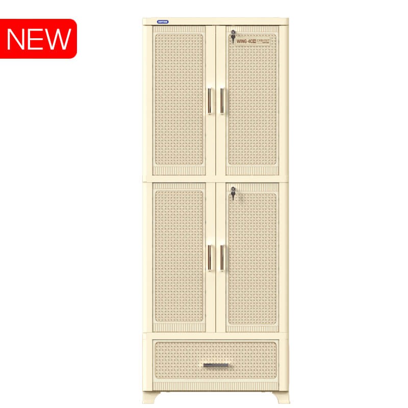 Tủ Quần Áo Nhựa Duy Tân Wing 4C-1N 70 X 50 X 185cm (Nâu Nhạt)- GIAO NHANH 2H LIÊN HỆ SHOP