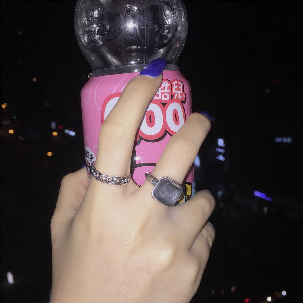 Nhẫn thép titan phong cách Hàn Quốc đơn giản và sành điệu dành cho cặp đôi