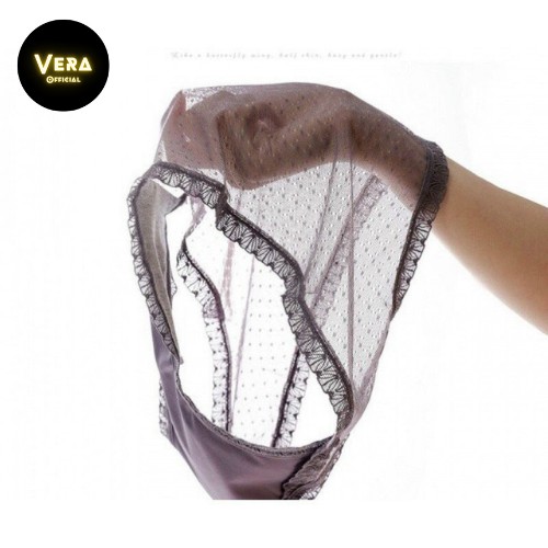 Quần lót nữ lụa lạnh pha ren lưới sang chảnh, quyến rũ, Quần lót kháng khuẩn an toàn cho da_QS190 | BigBuy360 - bigbuy360.vn