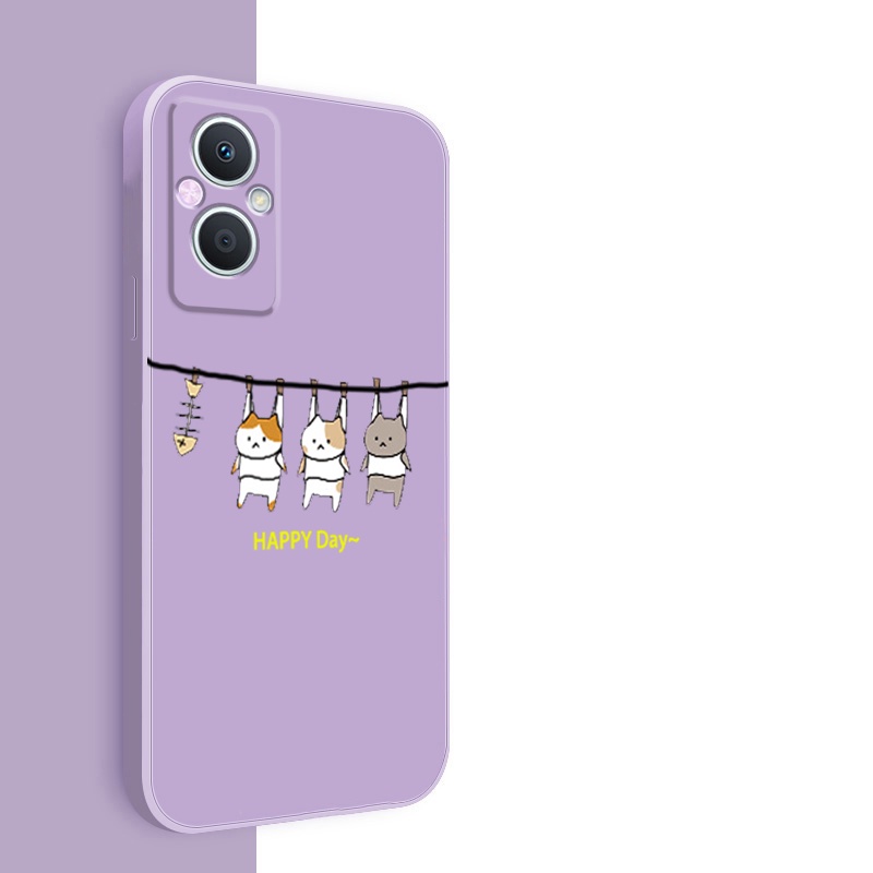 Ốp lưng OPPO RENO 7Z 5g RENO 7 Z 5g Reno7 Z 5g Ốp Điện Thoại Silicone Mềm In Hình Mèo LSMM01 Cho OPPO RENO 7Z 5g RENO 7 Z 5g Reno7 Z 5g viền vuông cute