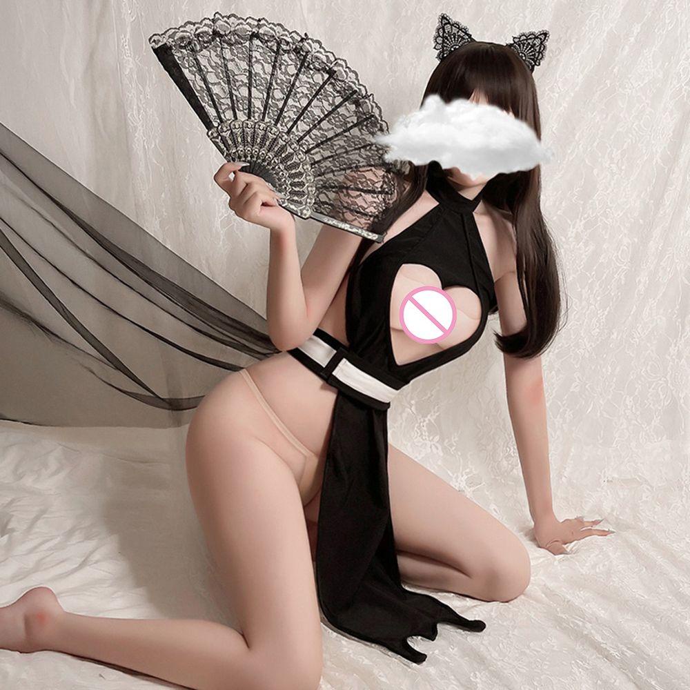 Đầm Ngủ Lưới Xuyên Thấu Hở Lưng Hóa Trang Sáng Tạo