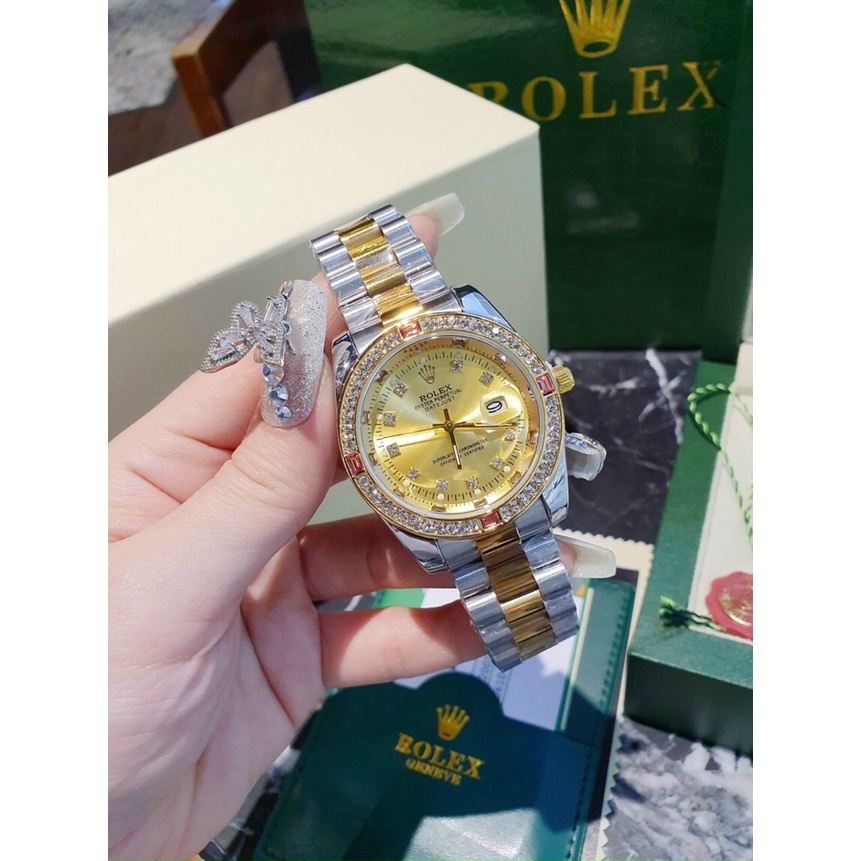 Đồng hồ đeo tay nam, đồng hồ nam ROLEX dây thép viền xoàn cao cấp, siêu sang trọng, đẳng cấp cho phái mạnh, giá cực rẻ