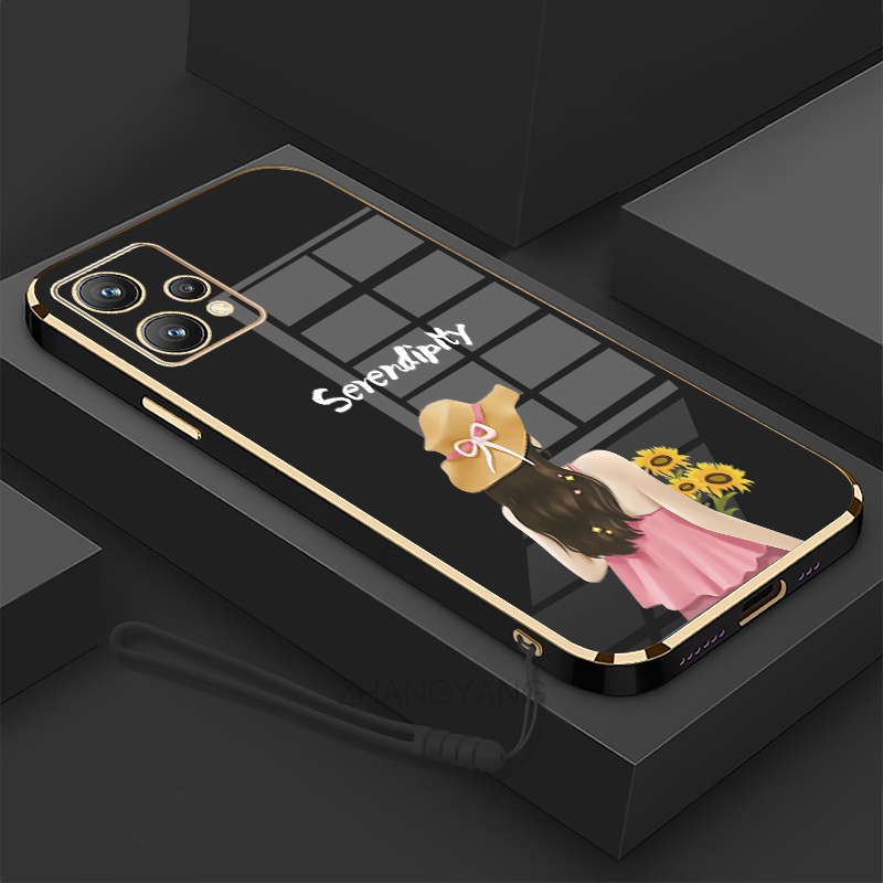 ốp lưng Realme 9 Realme 9 pro Realme 9i Ốp Điện Thoại TPU Silicon Viền Mạ Màu Hình Cô Gái Xinh Đẹp Cho Realme 9 Realme 9 pro Realme 9i