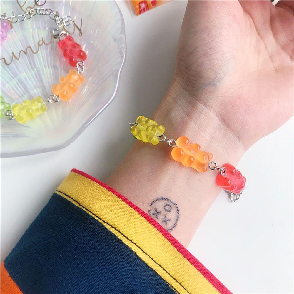 Vòng Tay Resin Trong Suốt Hình Gấu Dễ Thương 8 Màu Tùy Chọn Cho Nam