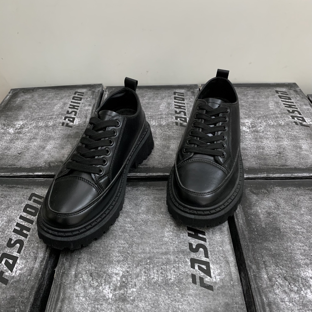 BTS Giày nam cổ thấp, giày dr martens nam, giày da nam, boot cổ thấp tăng chiều cao