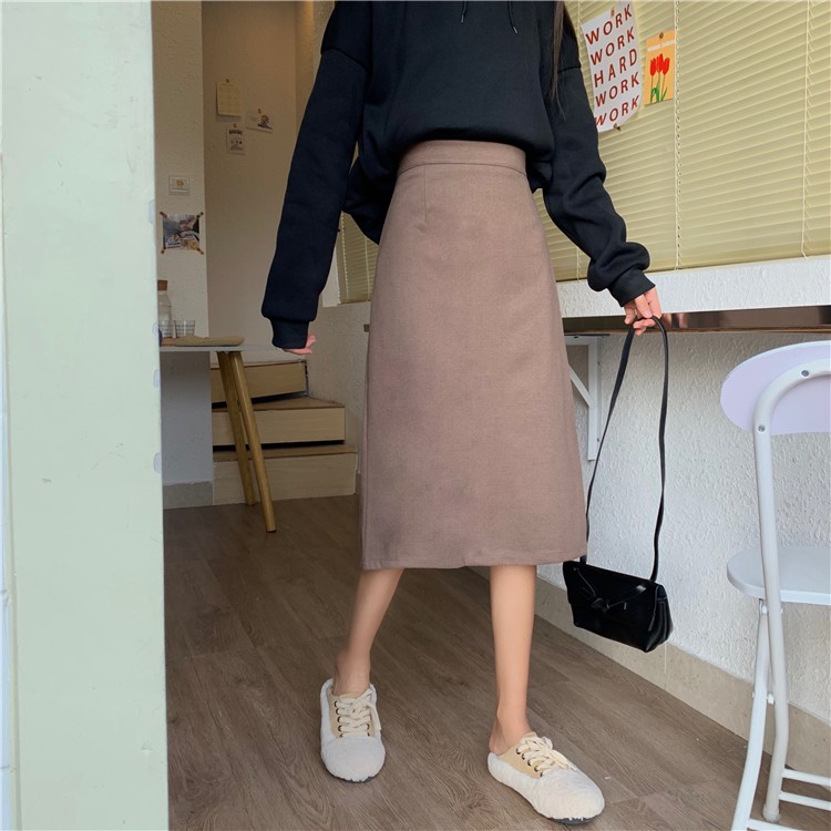 Kumivn ORDER chân váy lưng cao dáng dài suông tiểu thư Hàn Quốc sang trọng | BigBuy360 - bigbuy360.vn