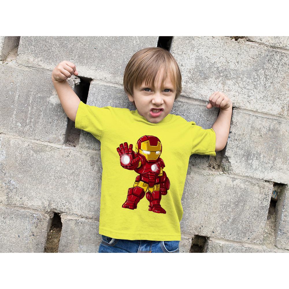 Áo Thun Bé Trai - Chibi Avenger - Iron Man Cao Cấp