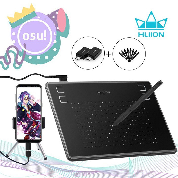 Bảng Vẽ Điện Tử H430P 4x3 inch Kết Nối Điện Thoại Android, PC, Laptop - hàng chính hãng - Huion Inspiroy H430P
