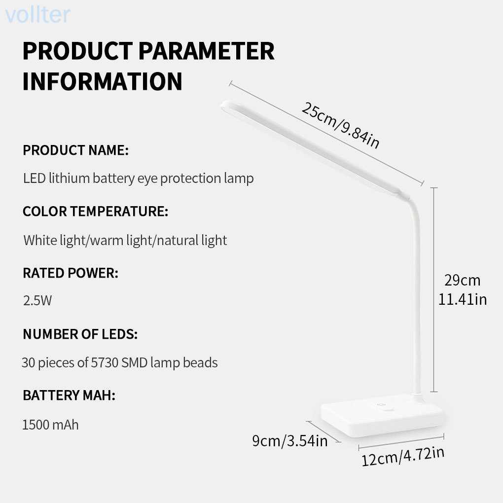 Đèn đọc sách để bàn xoay 360 độ linh hoạt 2.5W 5V tiện lợi