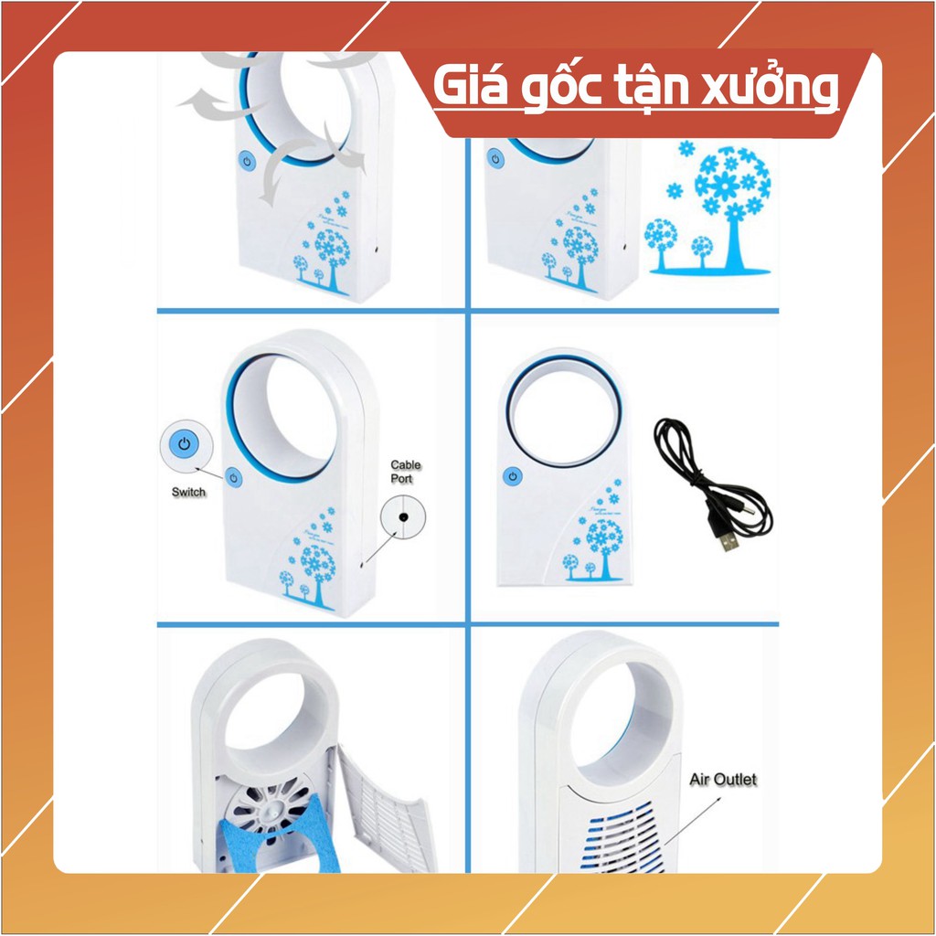 (Xả Hết)  Quạt không cánh mini cầm tay - 3337 (Mua Ngay)