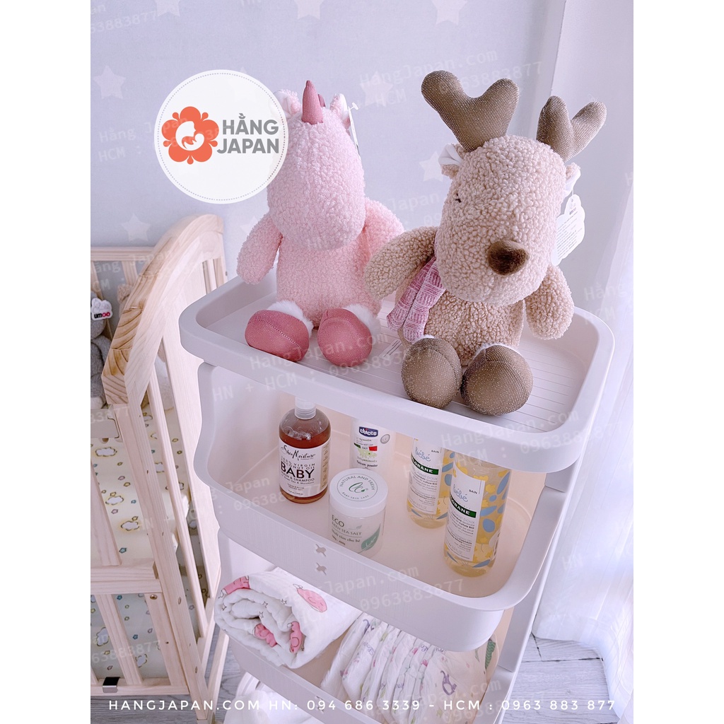 Kệ nhựa đa năng Kapi 2 tầng nhỏ kèm 1 tầng lớn đựng đồ cho bé hàng chính hãng Kích thước: 104x44x26