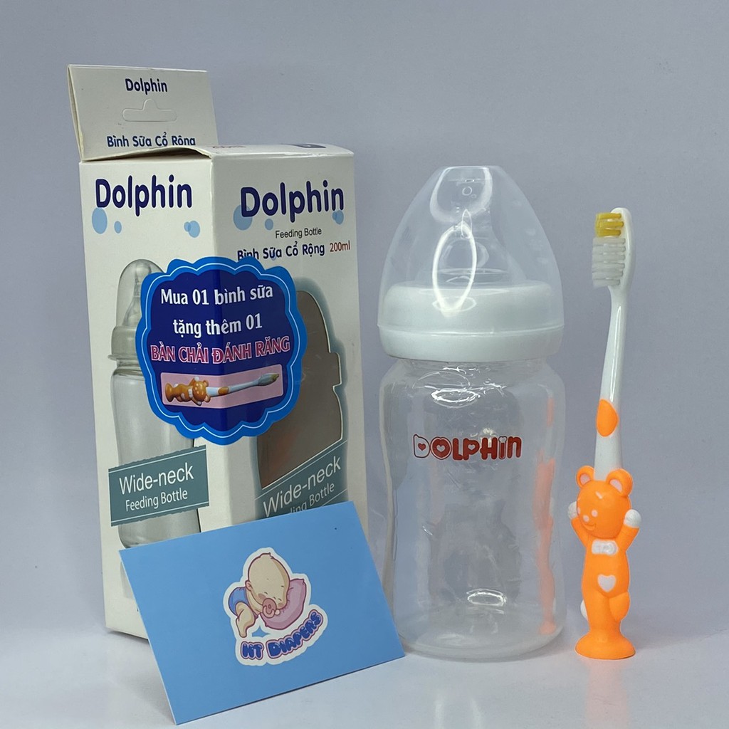 Bình Sữa Dolphin Núm Vú Siêu Mềm Đủ Size Chính Hãng