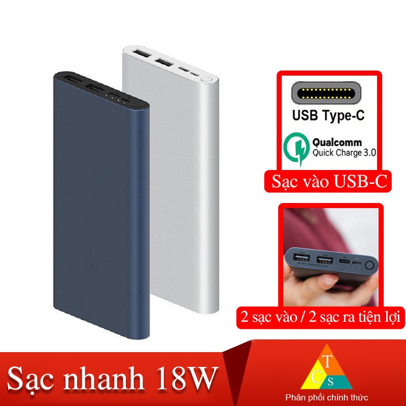 Pin dự phòng 10000mAh gen3 PLM13ZM bản sạc nhanh