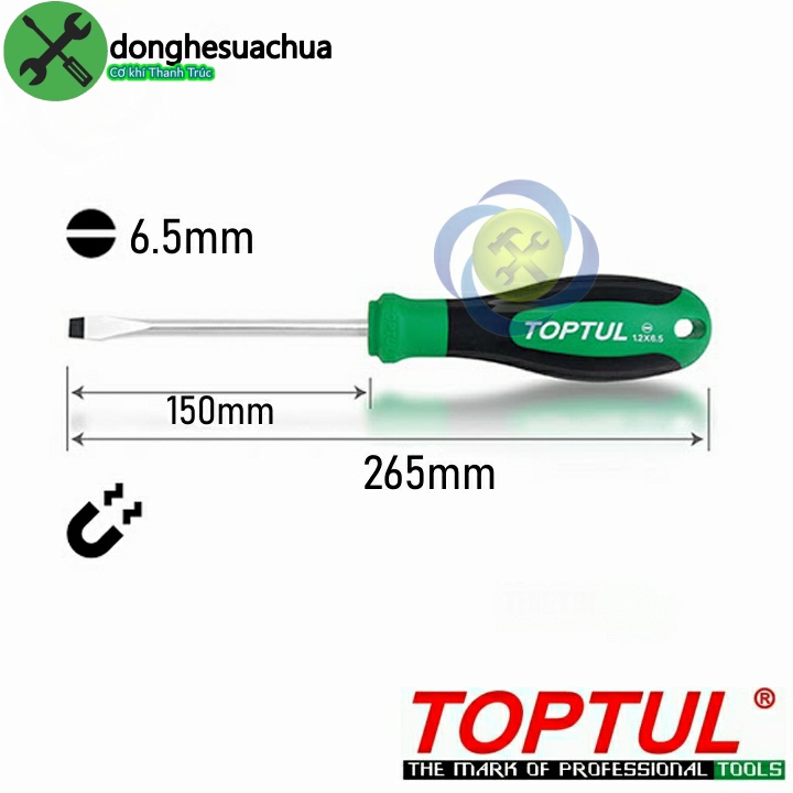 Vít dẹp TOPTUL FAAD6E15 1.2 x 6.5 x 150mm cán cao su
