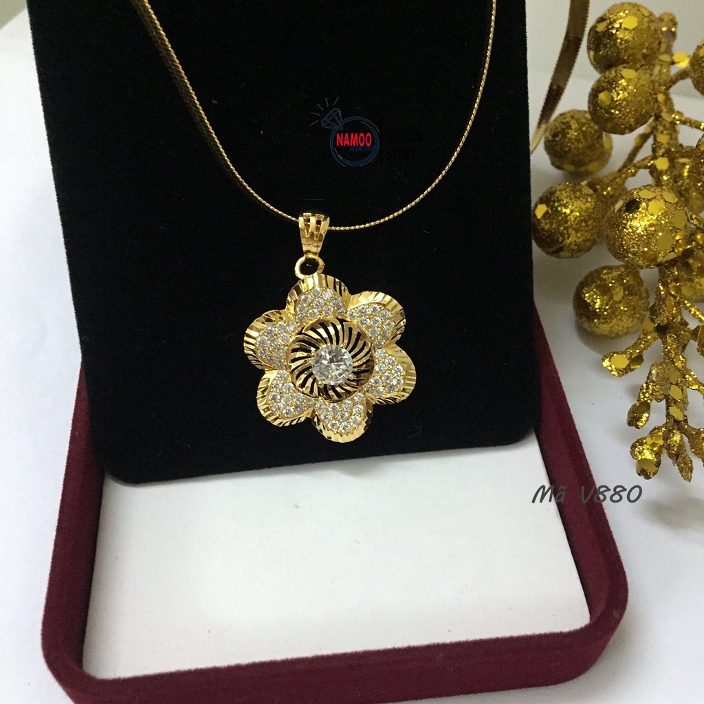 Dây Chuyền Nữ Bản Lớn V880 Đính Đá Mạ vàng