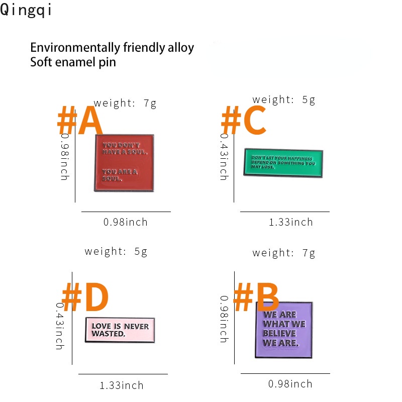 Huy hiệu cài áo MISS ZOE tráng men in chữ live actively sáng tạo dùng làm quà tặng cho bé/ bạn bè