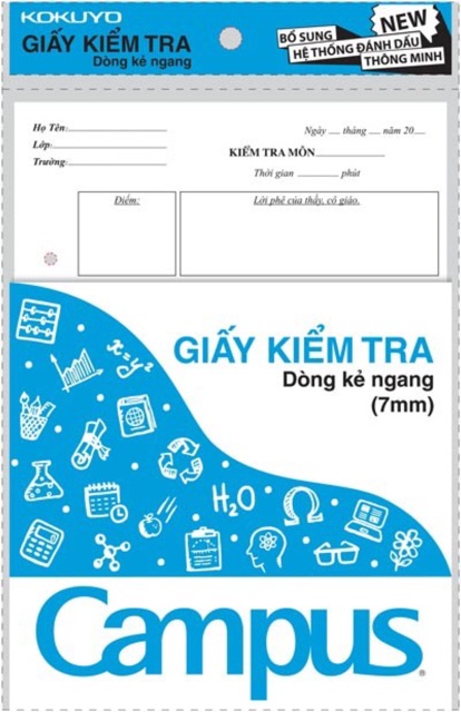 Campus - Giấy kiểm tra thông minh kẻ ngang cấp 2, cấp 3