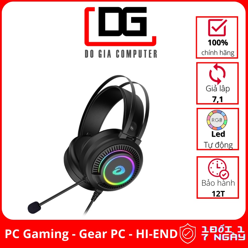 Tai nghe gaming Dareu EH416 RGB LED giả lập 7.1 ( Jack USB)