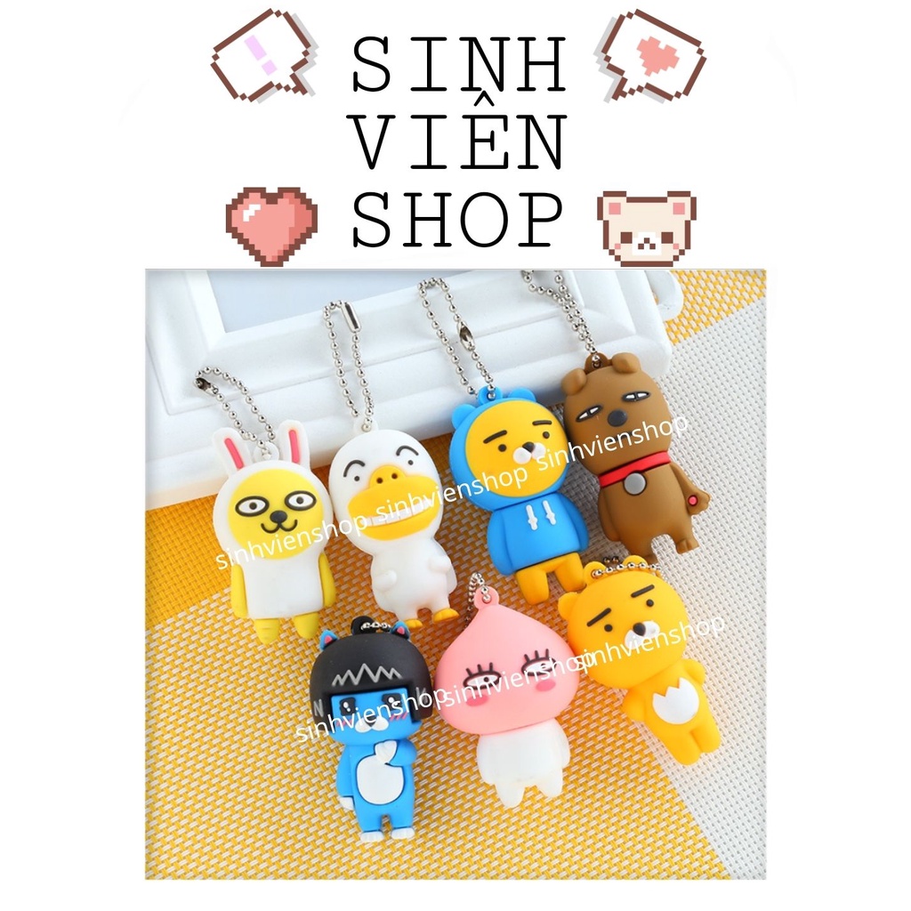 Móc khóa Kakao kèm chuông trang trí Ryan Apeach bag charm
