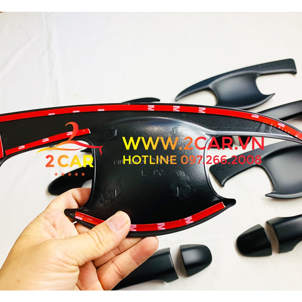 Ốp Tay Nắm, Hõm Cửa Xe Toyota Fortuner 2017- 2021, 2022 Hàng nhựa màu Đen Cao Cấp