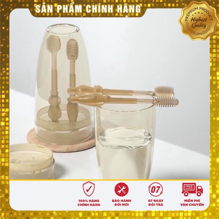 [Chính hãng] Sét Rơ Lưỡi + Bàn Chải Silicon Cho Bé 0-18 THÁNG