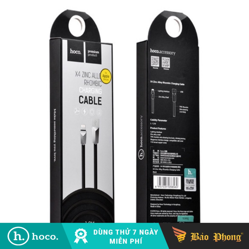 Cáp iPhone Lightning HOCO X4 / Chính hãng