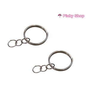 khoen tròn móc khóa trơn bằng kim loại màu bạc làm móc khóa phụ kiện handmade Pinky Shop