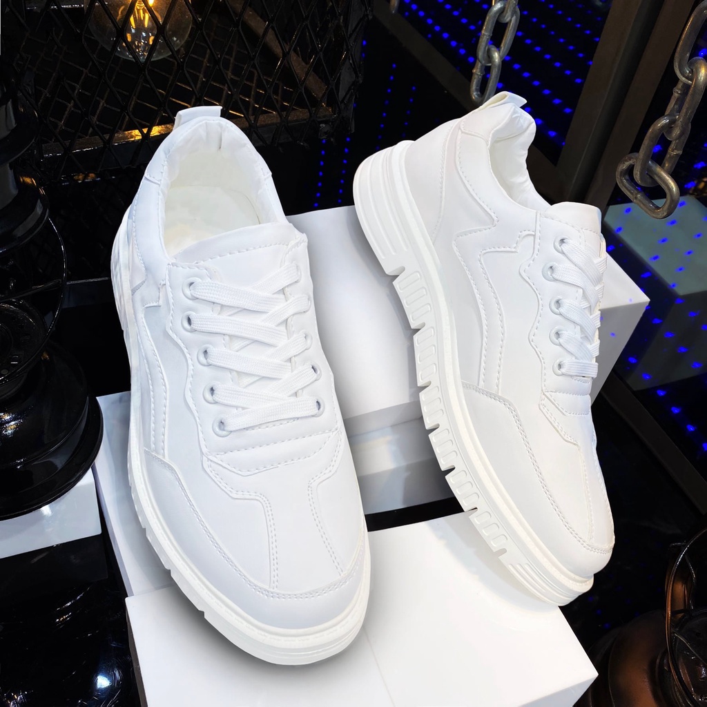 Giày thể thao sneaker nam cổ thấp đế cao 5cm chất liệu da pu cao cấp GT06 - Puno Official Store