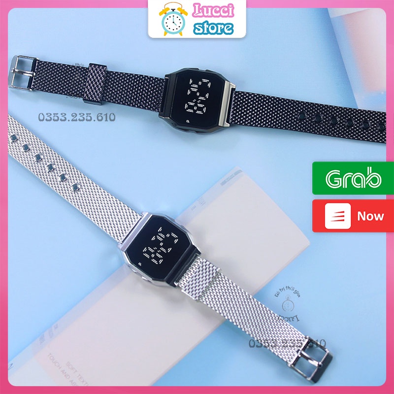 Đồng hồ nam nữ chính hãng, đồng hồ điện tử cảm ứng LED tráng gương dây thép không gỉ | BigBuy360 - bigbuy360.vn