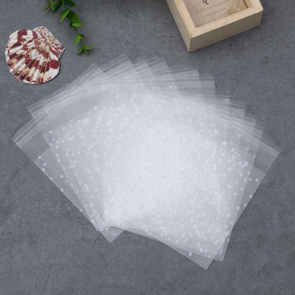 Set 1 100 Túi Nhựa Đựng Bánh Kẹo Họa Tiết Chấm Bi Xinh Xắn
