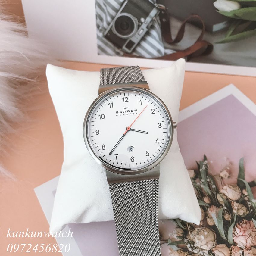 Đồng Hồ Nam Skagen SKW6025 Dây Thép Lưới 40mm Fullbox Hãng