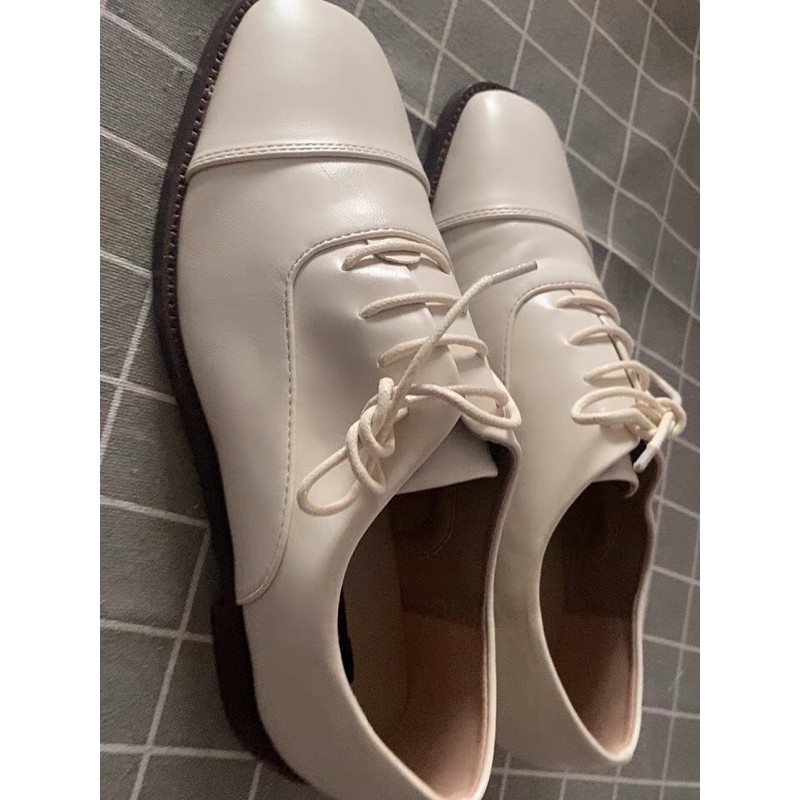 Giày oxford mũi vuông da lì