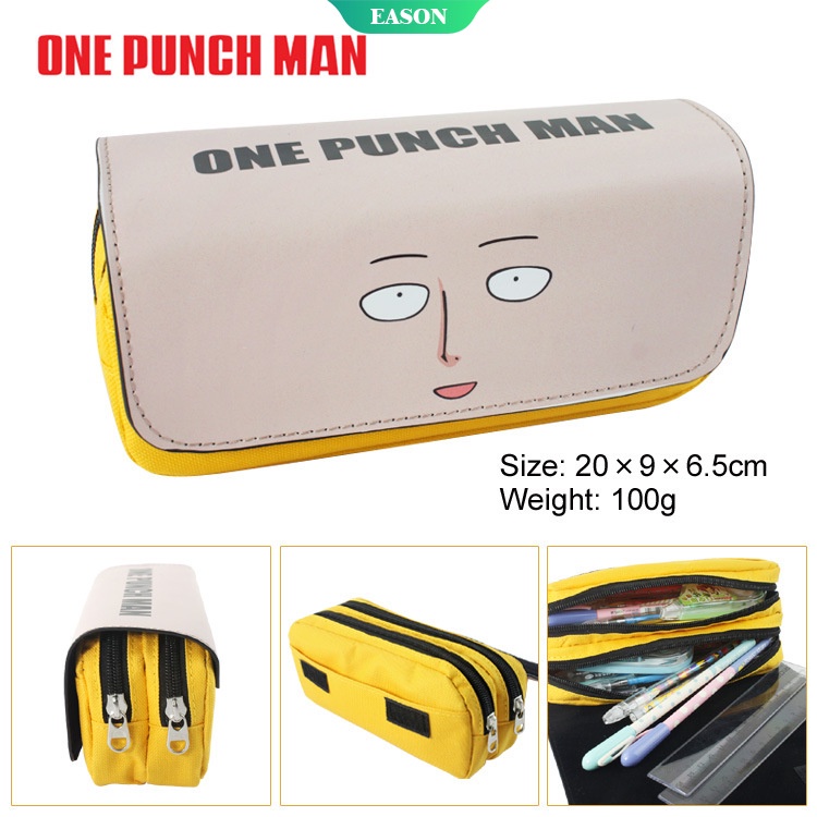 Ví Đựng Bút Hai Ngăn Sức Chứa Lớn Họa Tiết Hoạt Hình One Punch Man