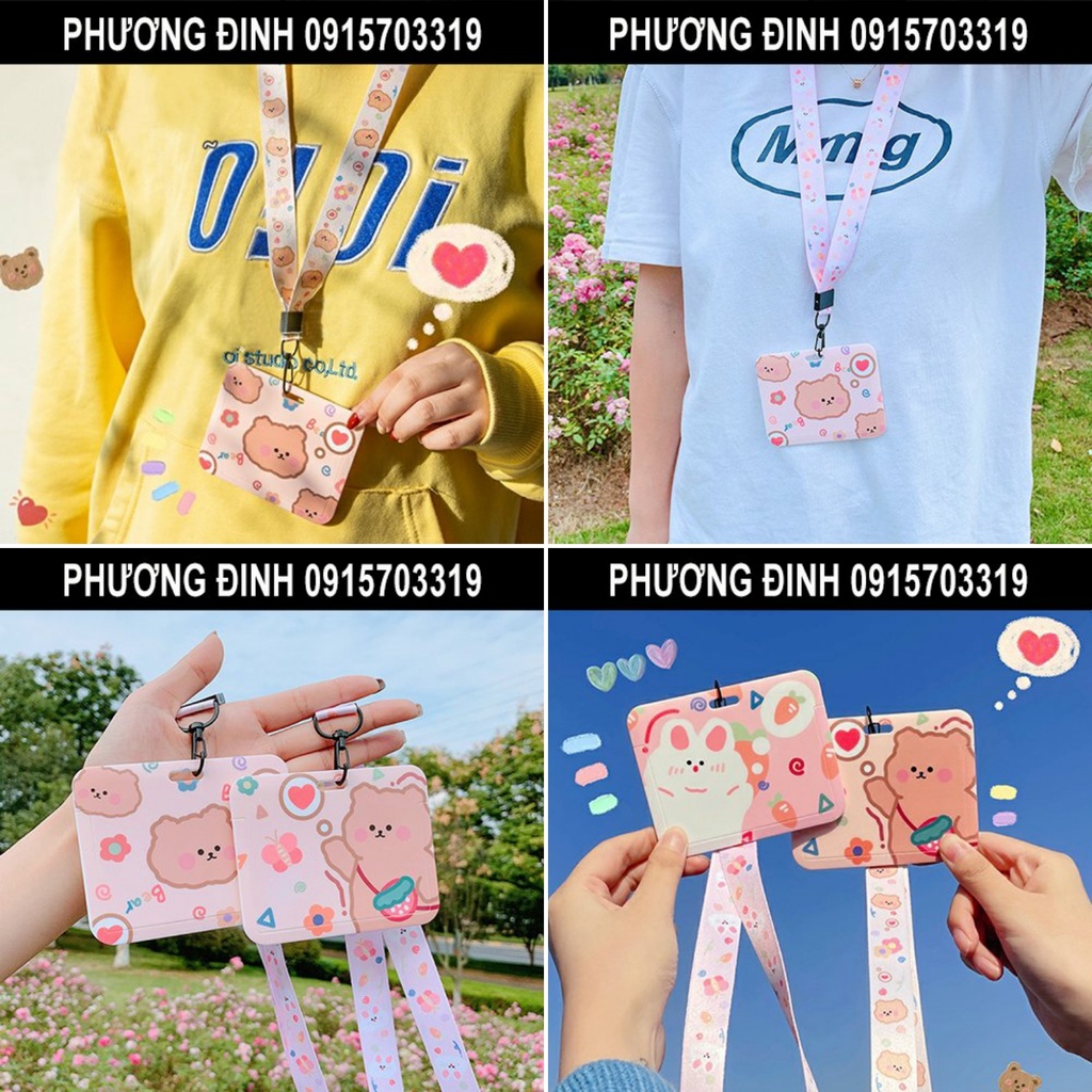 Thẻ đeo bảng tên NGANG HỌC SINH, SINH VIÊN, NHÂN VIÊN dễ thương có dây đeo