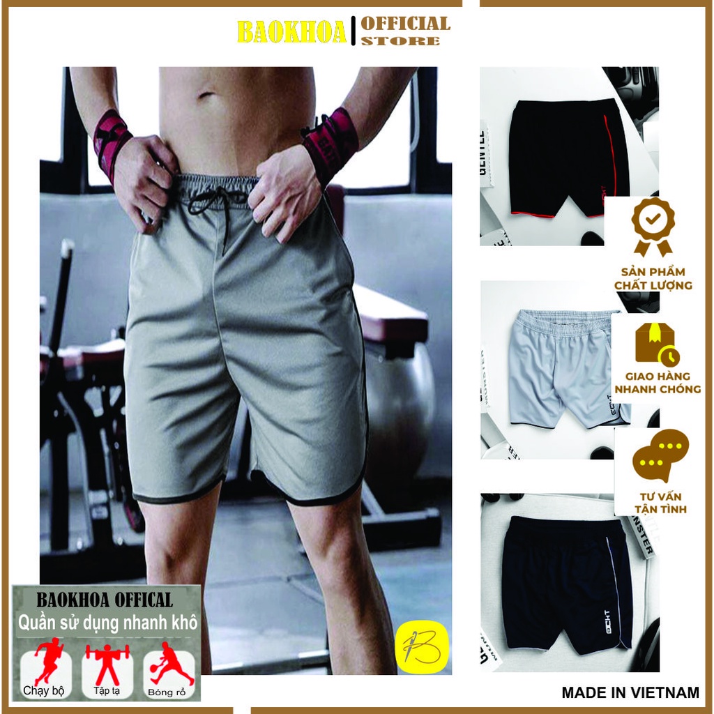 Quần đùi thể thao ECHT, Combo 3 Quần tập gym,Quần chạy bộ BAOKHOA OFFICAL size L XL 2XL 3XL.