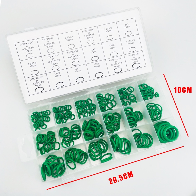 Set 270 Vòng Đệm Cao Su Hình Chữ O Màu Xanh Lá Chuyên Dụng Cho Máy Điều Hòa