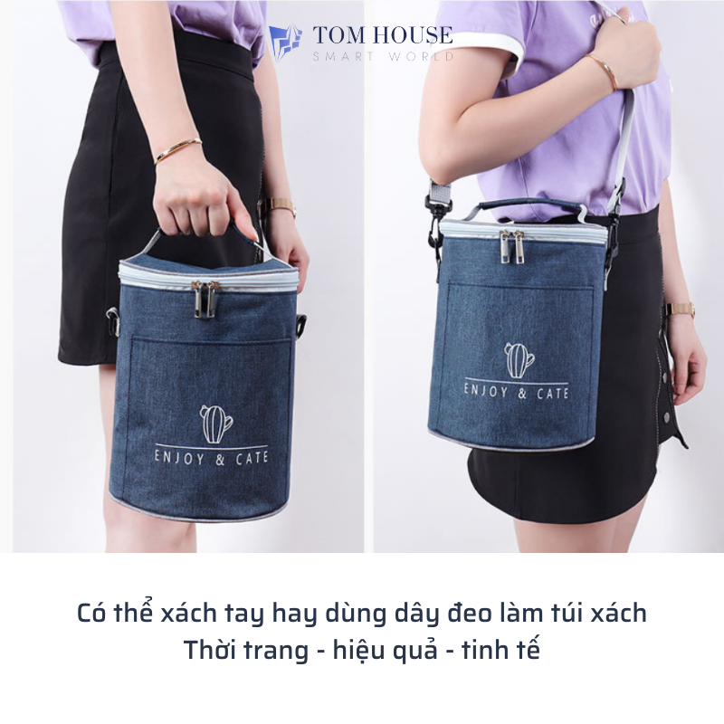 ☑️  Túi Giữ Nhiệt Hình Trụ Kích Thước Lớn Chống Nước Đựng Hộp Cơm, Đồ Cho Bé, Văn Phòng - Khosigiadung0806 🥡