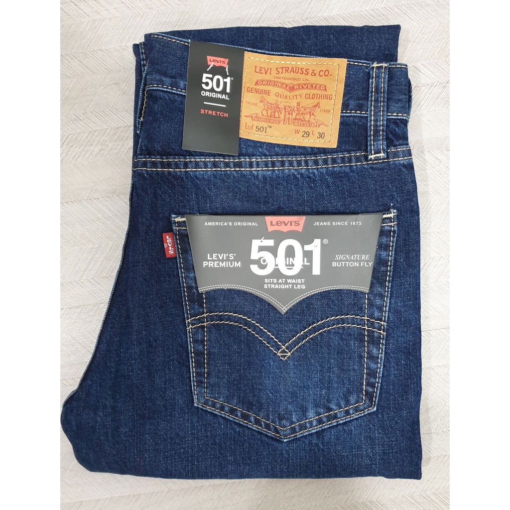 Jean nam không co giãn màu xanh đậm le 501 hàng VNXK cao cấp